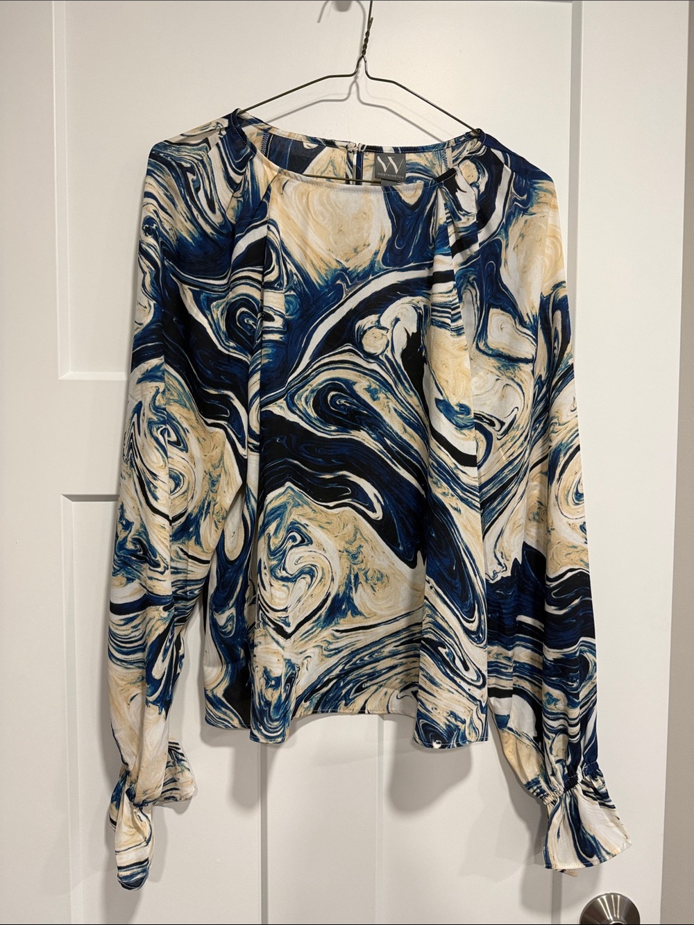 Worthington Abstract Marble Blouse Small Statement Bell Cuff